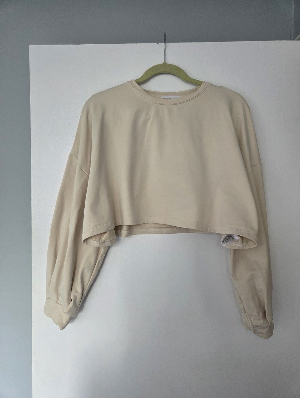 Cream Cropped Sweatshirt